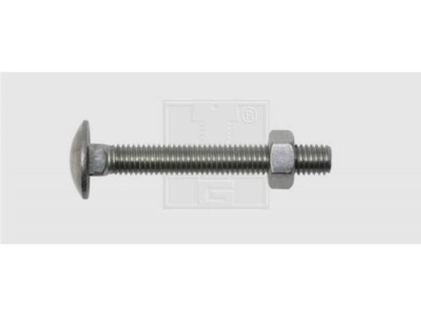 SWG skrue med flatt hode 8 mm 120 mm DIN 603 rustfritt stål A2 15 stk