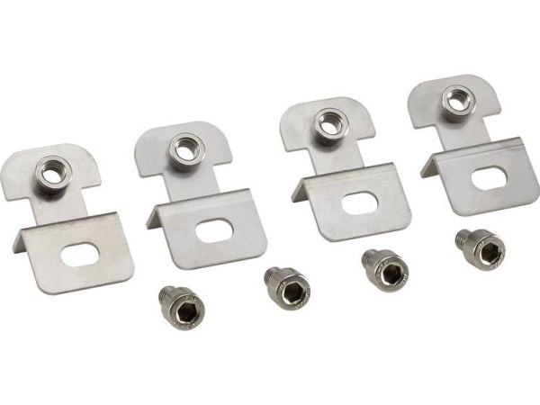 FIBOX Seinäkiinnike (4) ruostumatonta terästä 10mm - antaa 10 mm seinän ja kaapin väliin
