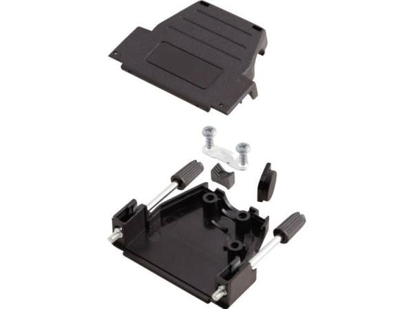 MH Connectors MHDSSK-P-25-L-K D-SUB-kabinett Poltal: 25 Plast, metallisert 180°/45° Sort 1 stk