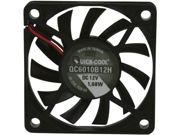 QuickCool QC6010B12H Axialfläkt 12 V/DC 25,74 m³/h (L x B x H) 60 x 60 x 10 mm