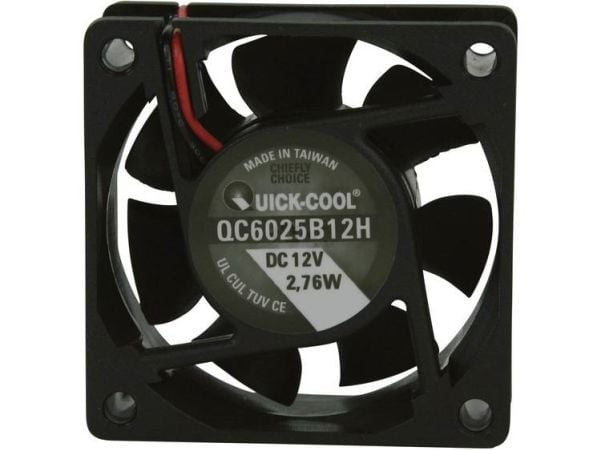 QuickCool QC6025B12H aksialvifte 12 V/DC 34,86 m³/h (L x B x H) 60 x 60 x 25 mm