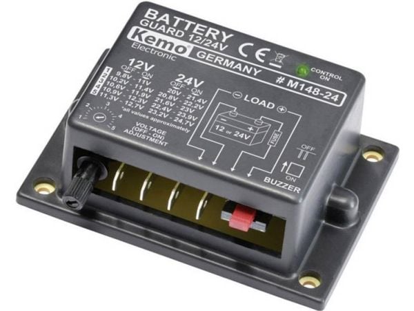 Kemo M148-24 batteriovervåkning utladningsbeskyttelse 12 V, 24 V