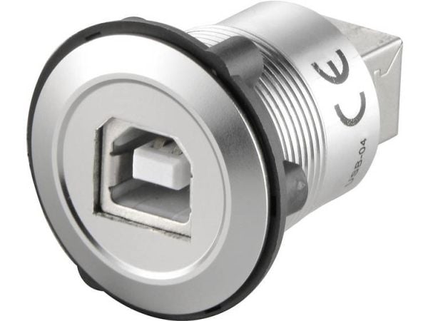 TRU COMPONENTS USB-03 USB-innbyggingskontakt 2.0: tilkobling/innbygging USB type B til USB-sokk el type A, innhold: 1 stk