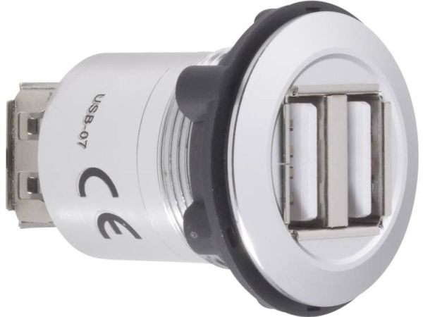 USB dual chassis socket 2.0 USB-07 2 x USB-liitin (tyyppi A) 2 x USB-liitin (tyyppi B) 1229316 TRU COMPONENTS Sisältö: 1 kpl