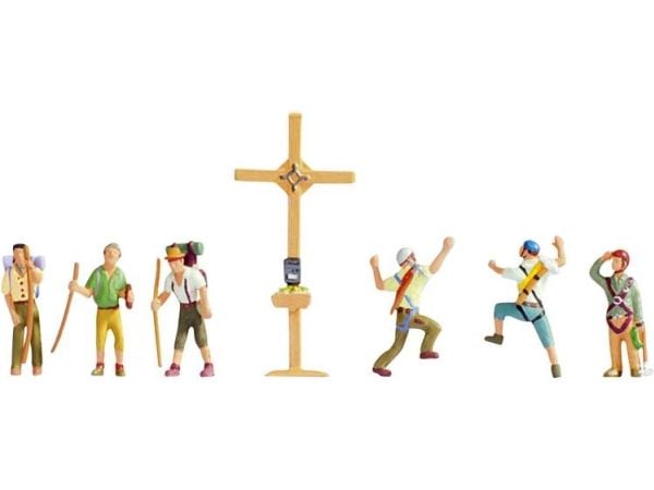 NOCH Mountain Hikers with Cross, TT (1:120), Flerfarget