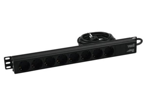 Eurolite 30240215, Grunnleggende, 1U, Horisontal/vertikal, Sort, 8 AC-utganger, 2,7 m