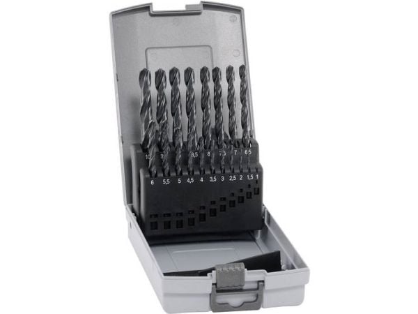 Alpen 802311100 Sprint HSS spiralbor-sett i metall 19 deler DIN 338 sylinderskaft