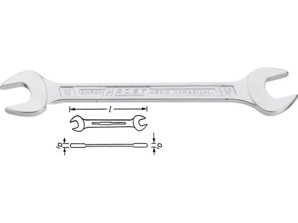 HAZET 450N-24X26, Kromvanadiumstål, Kromfarget, 24x26 mm, 269,4 mm, 268 g, 1 stykker