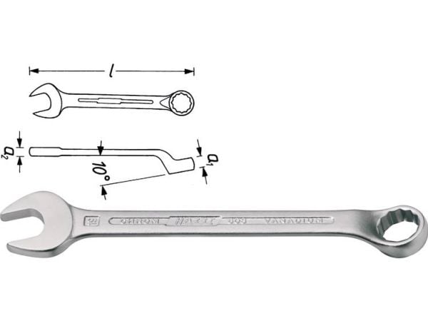 HAZET 603-22, 22 mm, Kromi, Kromi, Matta, 10°, Saksa