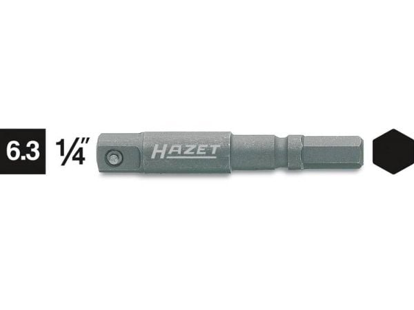 HAZET 8508S-1, Connector, Svart, 1 hoder, 1/4", Metrisk/imperisk, 6.3 mm