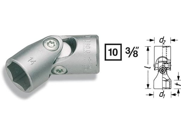 HAZET 880G-19, Stikkontakt, 3/8", Metrisk, 1 hoder, 19 mm, 2,52 cm