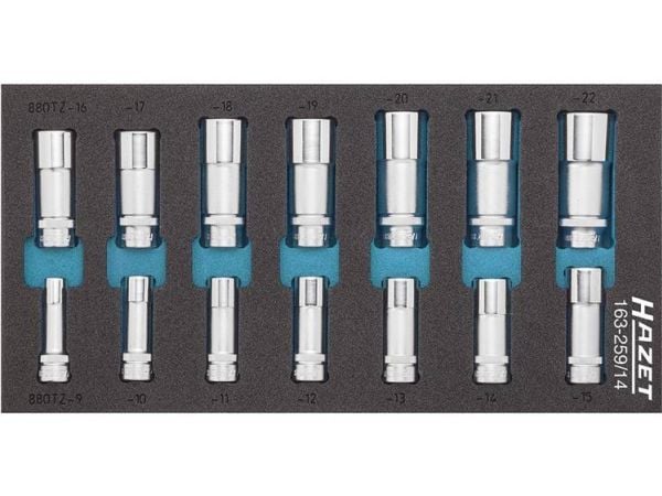 Hazet sokkelinnsatssett 3/8 (10 mm) 14 deler 163-259/14