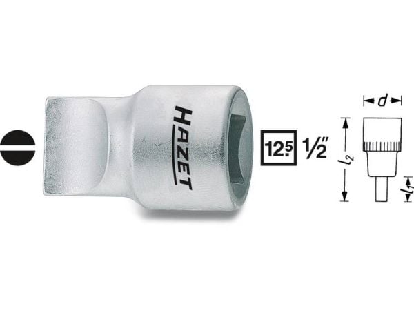 HAZET 980-2X13, Stikkontakt, 1/2", Metrisk, 1 hoder, 12.5 mm, 3,8 cm