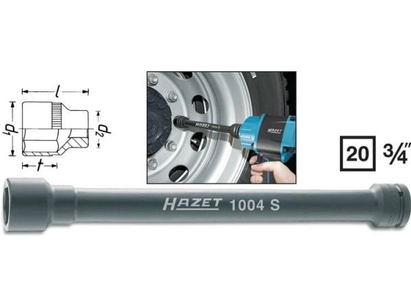 HAZET 1004S-32, Kraftpipe, Svart, 1 hoder, 3/4", Metrisk/imperisk, 32 mm