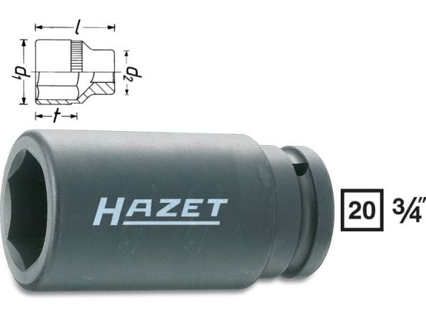 HAZET 1000SLG-32, Stikkontakt, Sort, 1 hoder, 3/4", Metrisk, 32 mm