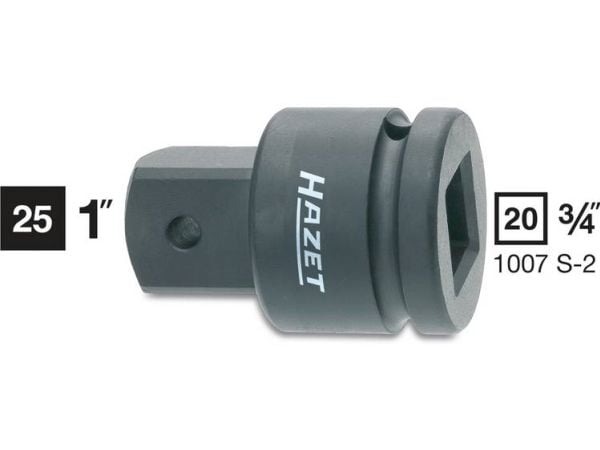 HAZET 1007S-2, Connector, Svart, 1 hoder, 3/4", Metrisk, 20 mm