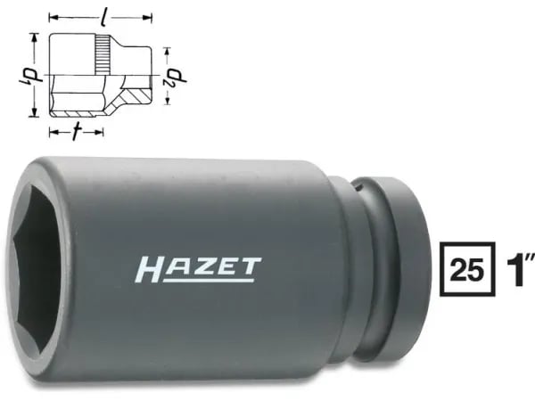 HAZET 1100SLG-41, Kraftpipe, Sort, 1 hoder, 1", Metrisk/imperisk, 41 mm