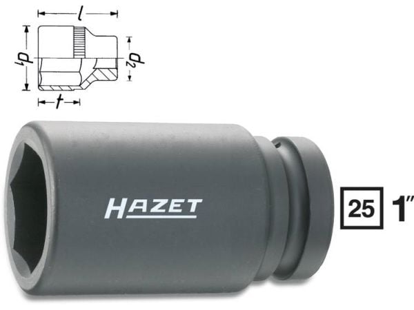 HAZET 1100SLG-27, Kraftpipe, Sort, 1 hoder, 1", Metrisk/imperisk, 27 mm
