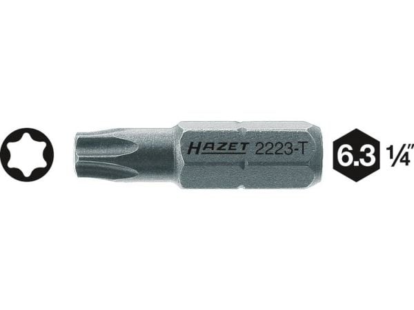 Hazet Torx-bit T 27 2223-T27, kvalitetsstål, C 6,3, 1 stk