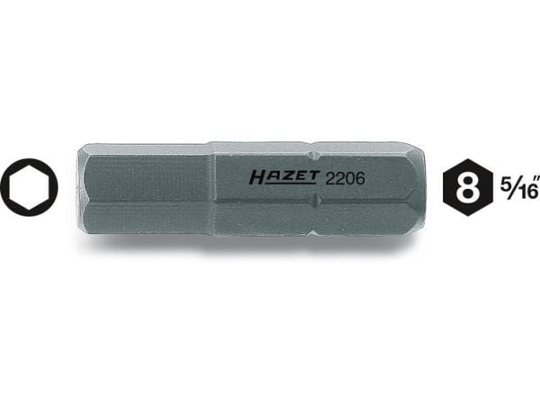 HAZET 2206-8, 1 stykker, Hex (metrisk), 8 mm, 3 cm, 12 g