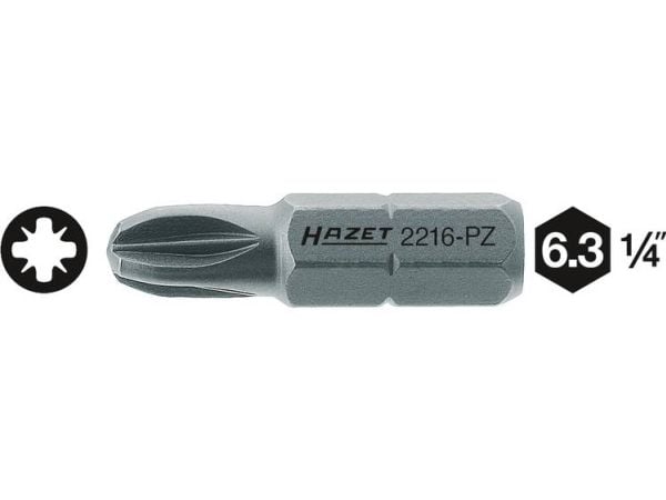 Hazet 2216-PZ3 PZ 3 Tverrkappbit PZ 3 Kvalitetsstål C 6.3 1 stk