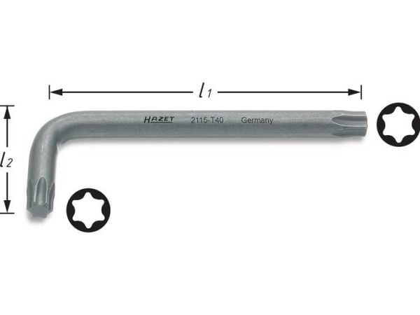 Hazet innvendig TORX vinkelskrutrekker T 25