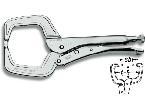 HAZET 758-2, Hovtang, 9,5 cm, Sølv, 28 cm, 710 g, Tyskland