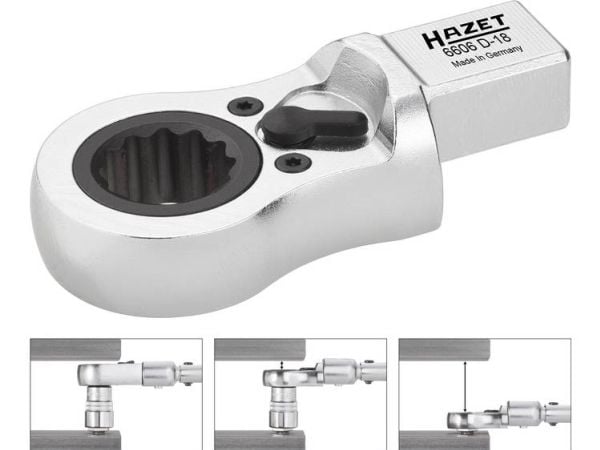 HAZET 6606D-21, Yksittäinen kohde, jakoavaimen päätyliitin, Kromi, 21 mm, 40 mm, 81 mm