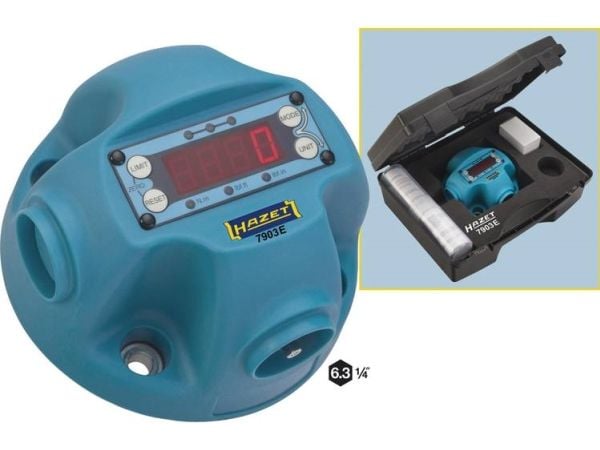 HAZET 7903E, Digitaalinen vääntömomenttikulmasovitin, Blå, Plast, Nm, 25 Nm, 1%