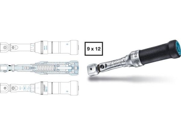 HAZET 6282-1CT, Liukukytkimellä varustettu momenttiavain, Mekaaninen, 0,4 - 40 Nm, Musta, Saksa, 240 mm
