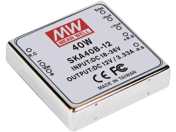 MEAN WELL SKA40B-12, 50,8 mm, 50,8 mm, 11 mm, 40 W, 18 - 36 V, 3330 mA