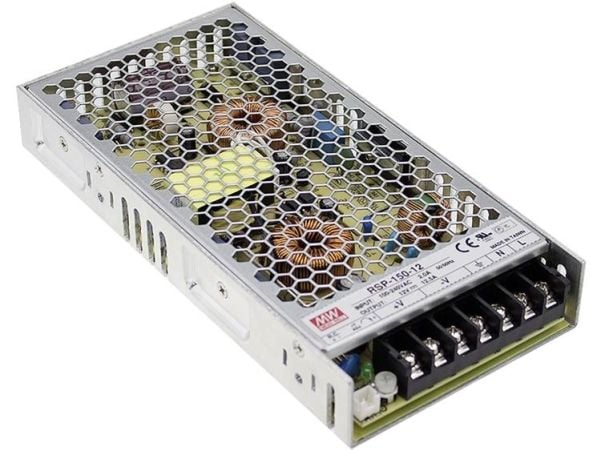 MEAN WELL RSP-150-12, 150 W, 85 - 264 V, 47 - 63 Hz, Aktiv, 16 ms, 90%