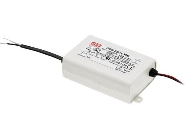 MEAN WELL PCD-25-350B, Lighting, Innendørs, 180 - 295 V, 25 W, 58 V, AC-to-DC