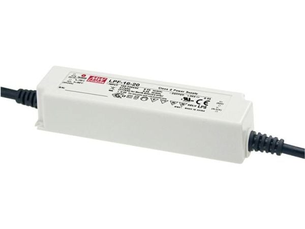 MEAN WELL LPF-16-12, 16,08 W, IP30, 473300 timer, 90 - 305 VAC, 127 - 431 VDC, 47 - 63 Hz, 1,34 A