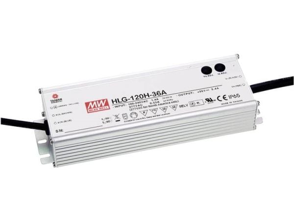 MEAN WELL HLG-120H-C350A, 120 W, IP65, 90 - 305 V, 0,35 A, 430 V, 68 mm
