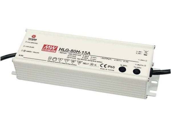 MEAN WELL HLG-80H-24A, 80 W, IP65, 90 - 305 V, 3,4 A, 24 V, 61,5 mm