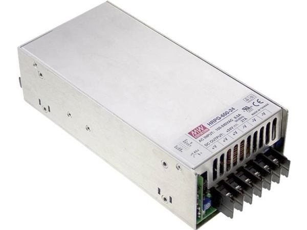 MEAN WELL HRP-600-24, 648 W, 85 - 264 V, 47 - 63 hz, 3.6 - 7.6 A, Aktiv, 16 ms