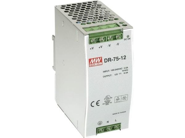 MEAN WELL DR-75-12, 55,5 mm, 100 mm, 125,2 mm, 700 g