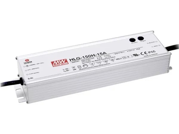 MEAN WELL HLG-150H-24A, 151,2 W, IP65, 90 - 305 V, 47 / 63 Hz, 0.7 - 1.7 A, 6,3 A