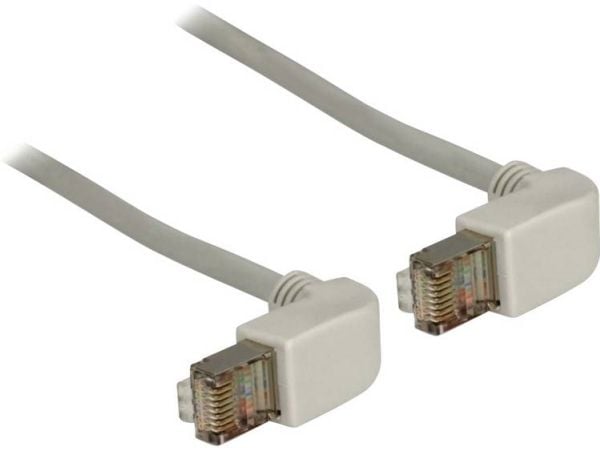 Delock - Koblingskabel - RJ-45 (hann) til RJ-45 (hann) - 50 cm - SFTP - CAT 5e - formstøpt, 90° kontakt - grå