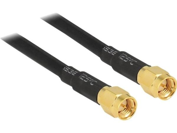 Delock - Antennekabel - SMA (hann) til SMA (hann) - 10 m - LMR-195 - svart