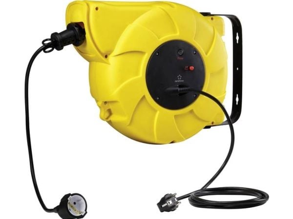 Renkforce kabeltrommel 22,00 m svart, jordet stik 1300042