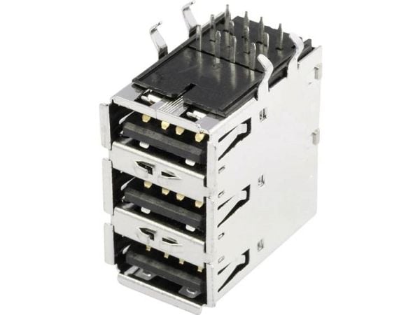 econ connect Presa USB A horisontal USBBU3A 3 port Contenuto 1 pz., USB 2.0, svart, messing, bronse, nikkel, termoplastisk polyester (PBT), 30 mO, ...