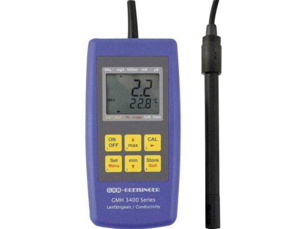 Greisinger GMH 3431 kombimåleinstrument: løste stoffer (TDS), ledningsevne, salinitet, temperatur