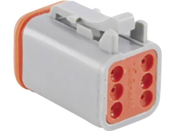 Amphenol AT06-6S, 13 A, Grå, AT04-6P* Receptacle, 1,6 cm