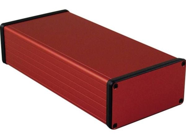 Hammond Electronics 1455N2201RD profilkabinett 220 x 103 x 53 mm aluminium rød (1 stk.)