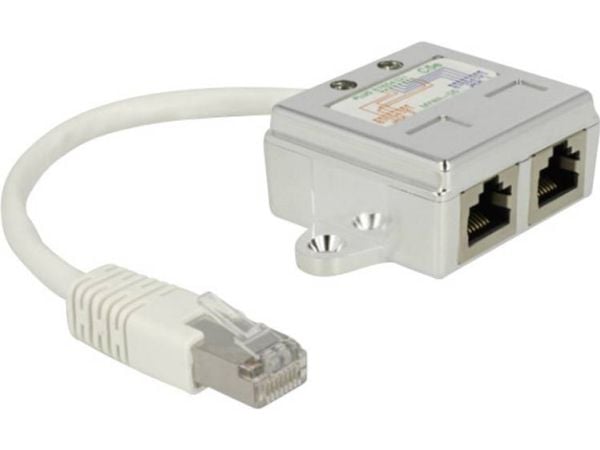 Delock RJ45 Port Doubler - Nettverksplitter - RJ-45 (hann) til RJ-45 (hunn) - 15 cm