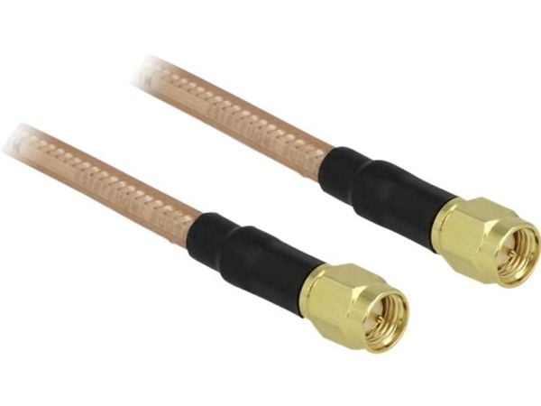 Delock - Antennekabel - SMA (P) til SMA (P) - 40 cm - RG-142 - gjennomsiktig