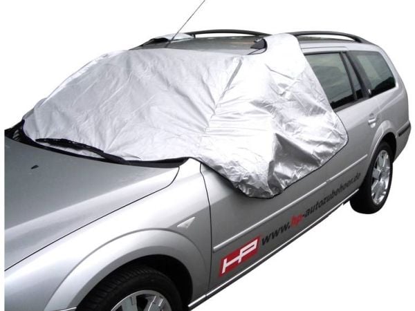 HP Autozubehör Rutedeksel beskyttelse av frontruter og sideruter tyverisikring (B x H) 285 cm x 97 cm personbil, autocamper, van, SUV sølv