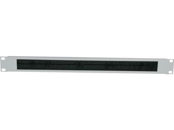Intellinet 19" Cable Entry Panel, 1U, with Brush Insert, Grey - Rackkabeladgangspanel med børste - grå, RAL 7035 - 1U - 19"